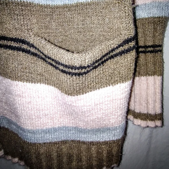 Caslon Women's Multicolor Striped Open Cardigan Sz Medium Nordstrom Wool Mohair - Picture 5 of 8